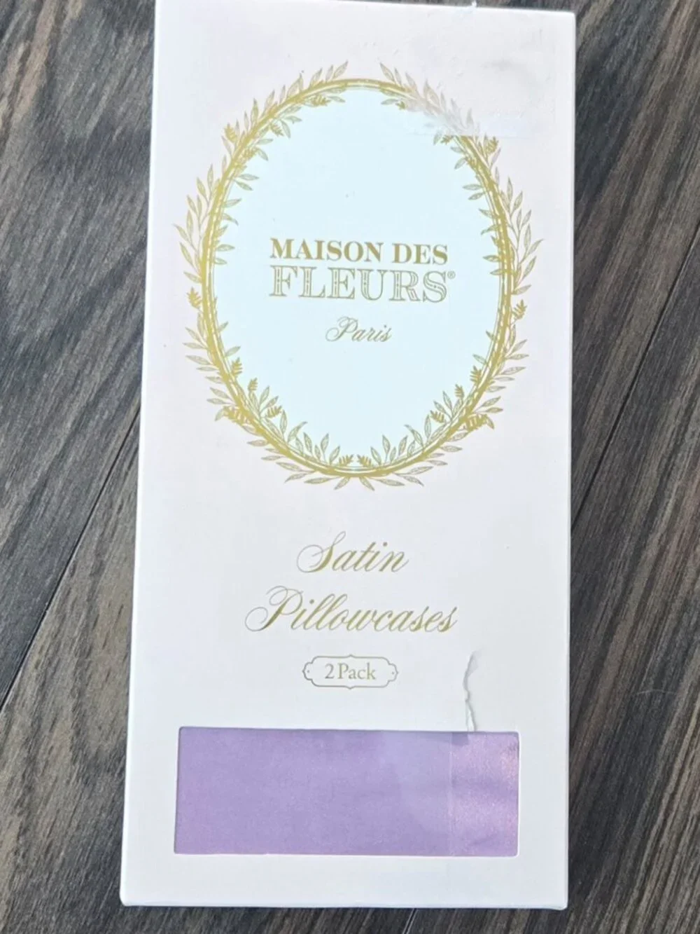 MAISON DES FLEURS Set of Two Satin Pillowcases NEW!